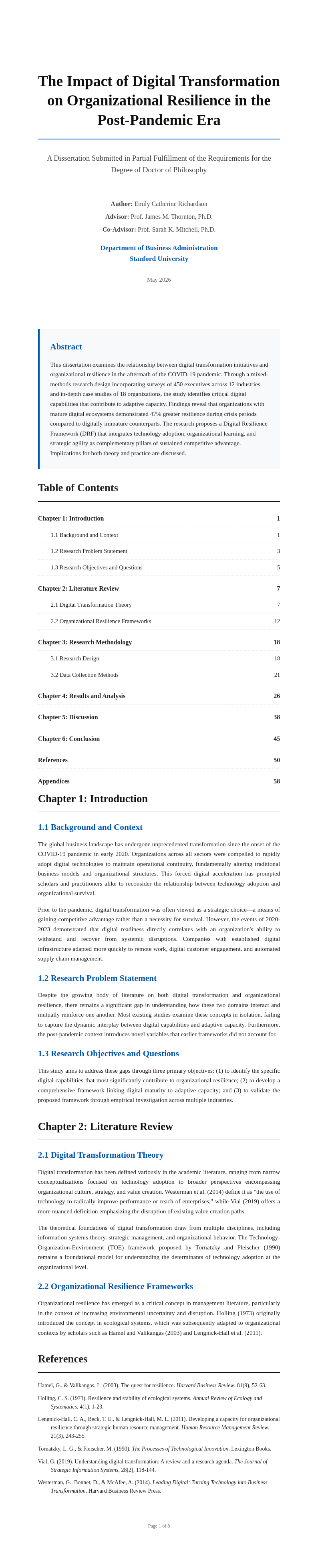 Classic professional thesis